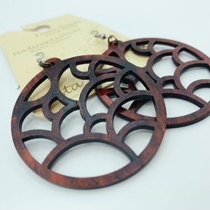 Maderas Exoticas Costa Rica wood circle earrings French hooks
